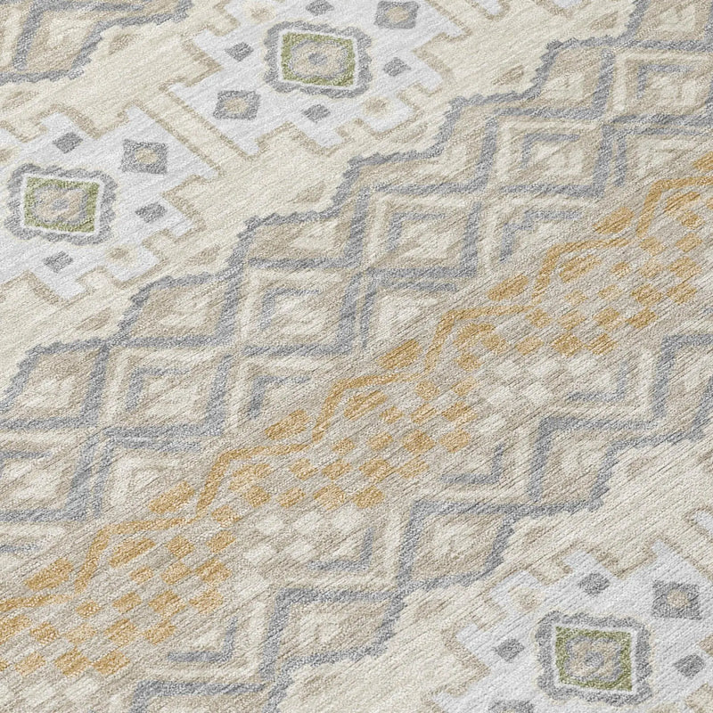 3' X 5' Beige And Brown Striped Washable Indoor Outdoor Area Rug Homeroots Outdoor