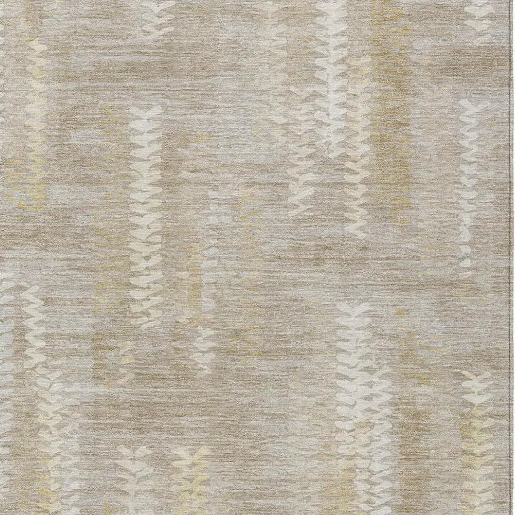 3' X 5' Beige And Brown Striped Washable Indoor Outdoor Area Rug Homeroots Outdoor