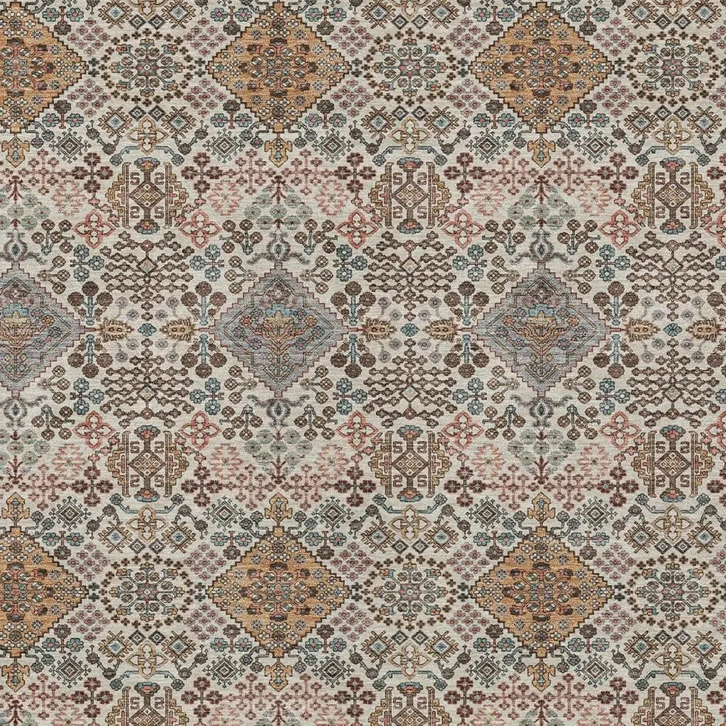 3' X 5' Beige And Copper Geometric Washable Indoor Outdoor Area Rug Homeroots Outdoor