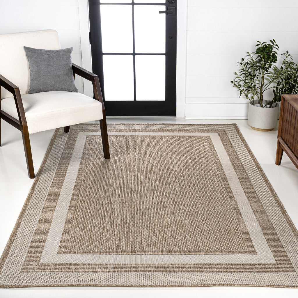 3' X 5' Beige And Cream Indoor Outdoor Area Rug - GreatEagleInc