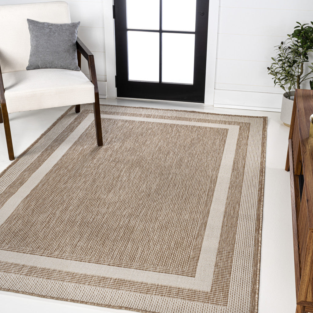 3' X 5' Beige And Cream Indoor Outdoor Area Rug - GreatEagleInc