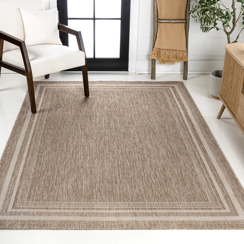 3' X 5' Beige And Cream Indoor Outdoor Area Rug - GreatEagleInc