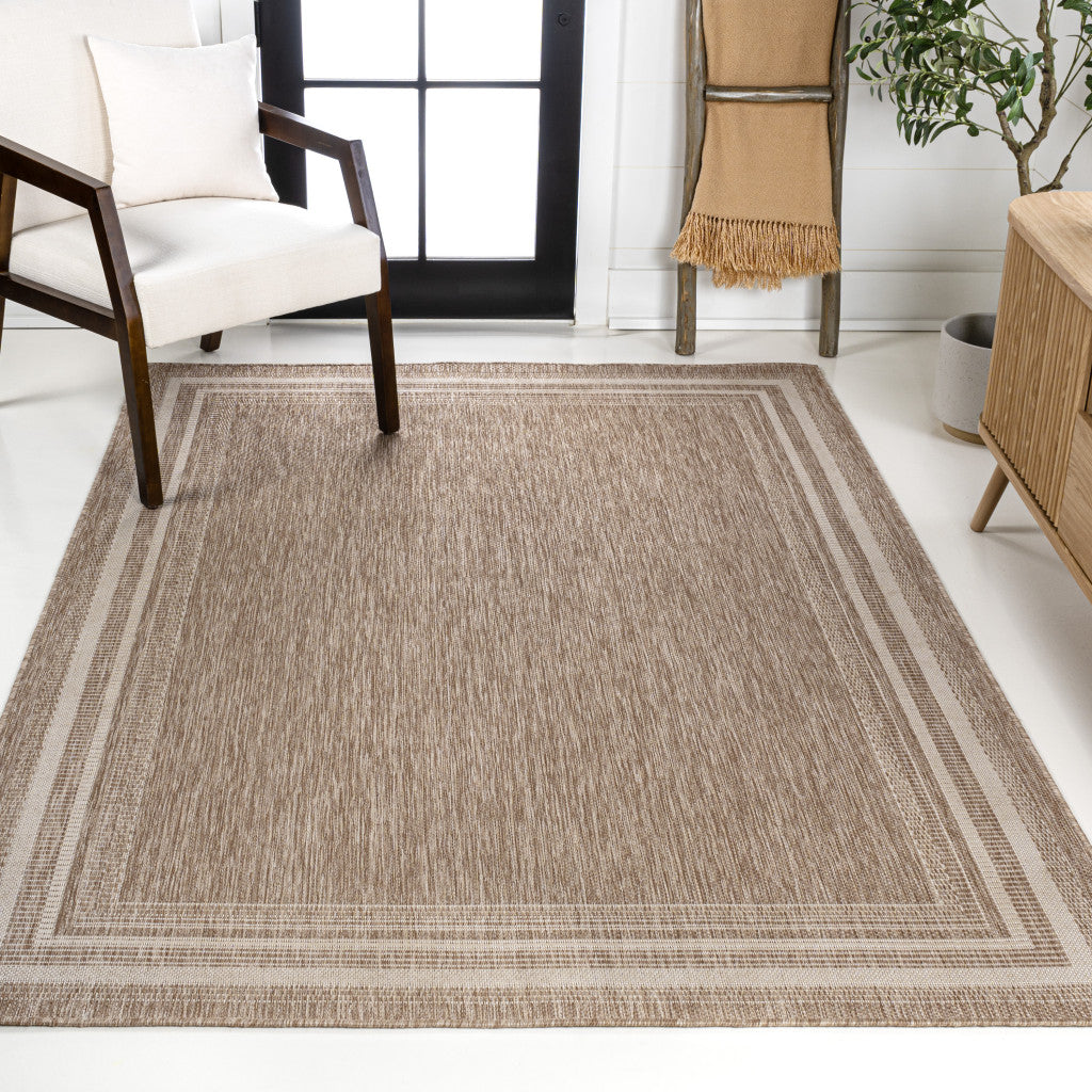 3' X 5' Beige And Cream Indoor Outdoor Area Rug - GreatEagleInc