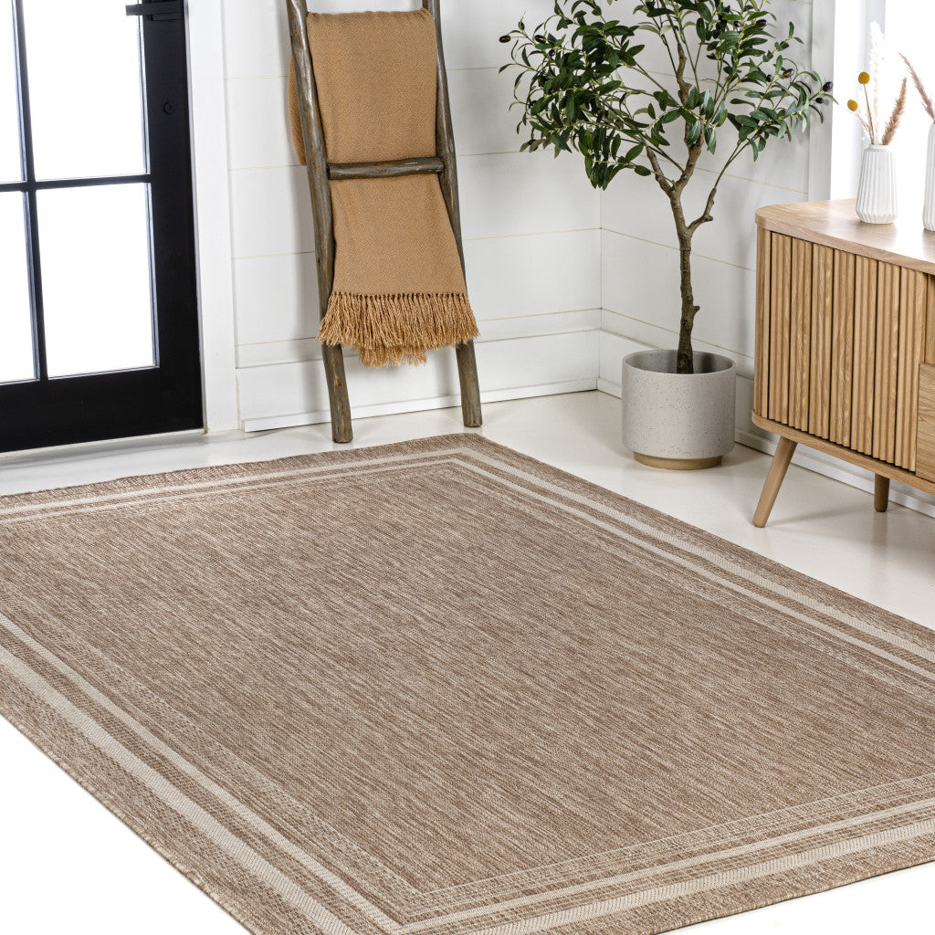 3' X 5' Beige And Cream Indoor Outdoor Area Rug - GreatEagleInc