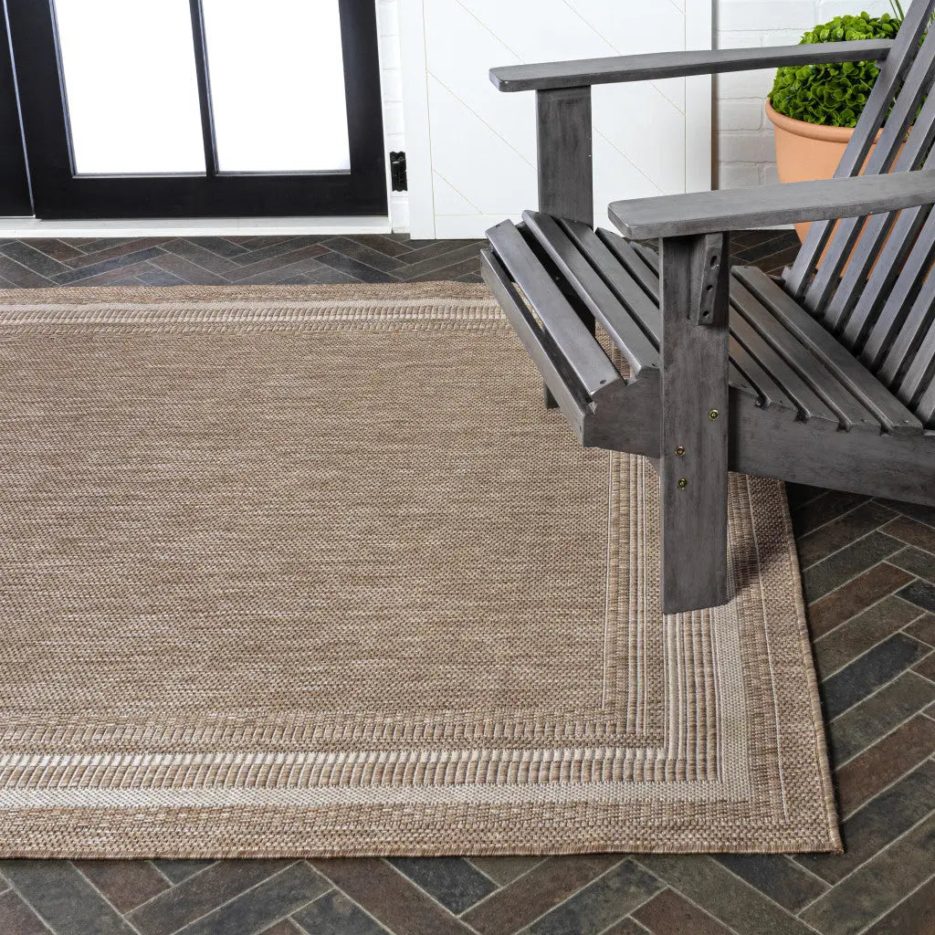 3' X 5' Beige And Cream Indoor Outdoor Area Rug - GreatEagleInc