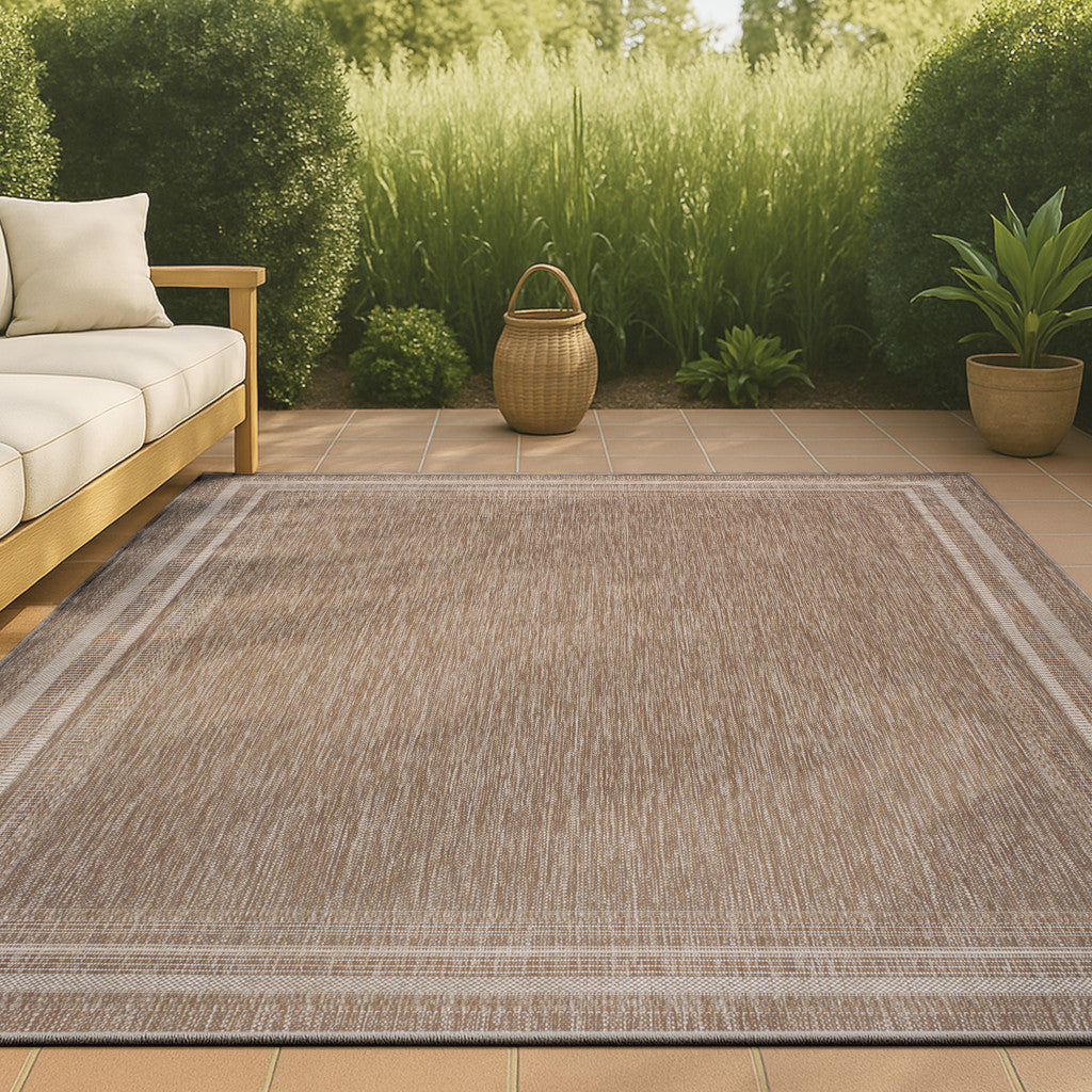 3' X 5' Beige And Cream Indoor Outdoor Area Rug - GreatEagleInc