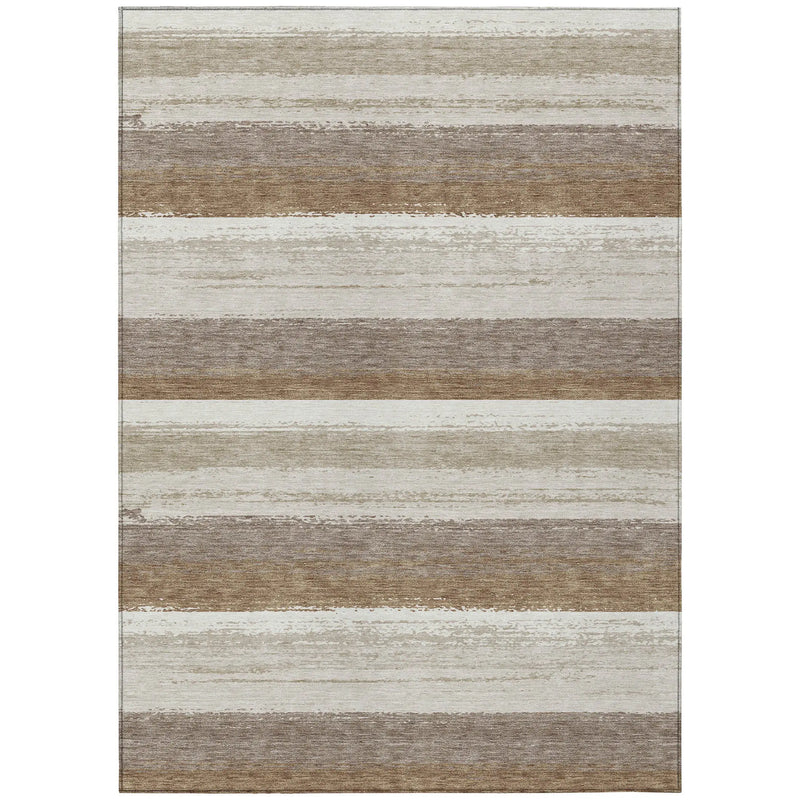 3' X 5' Beige And Graphite Striped Washable Indoor Outdoor Area Rug Homeroots Outdoor