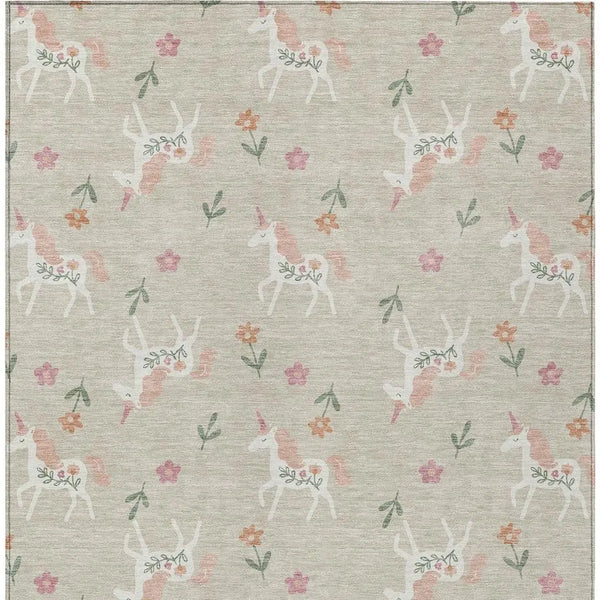 3' X 5' Beige And Gray Floral Washable Indoor Outdoor Area Rug Homeroots Outdoor