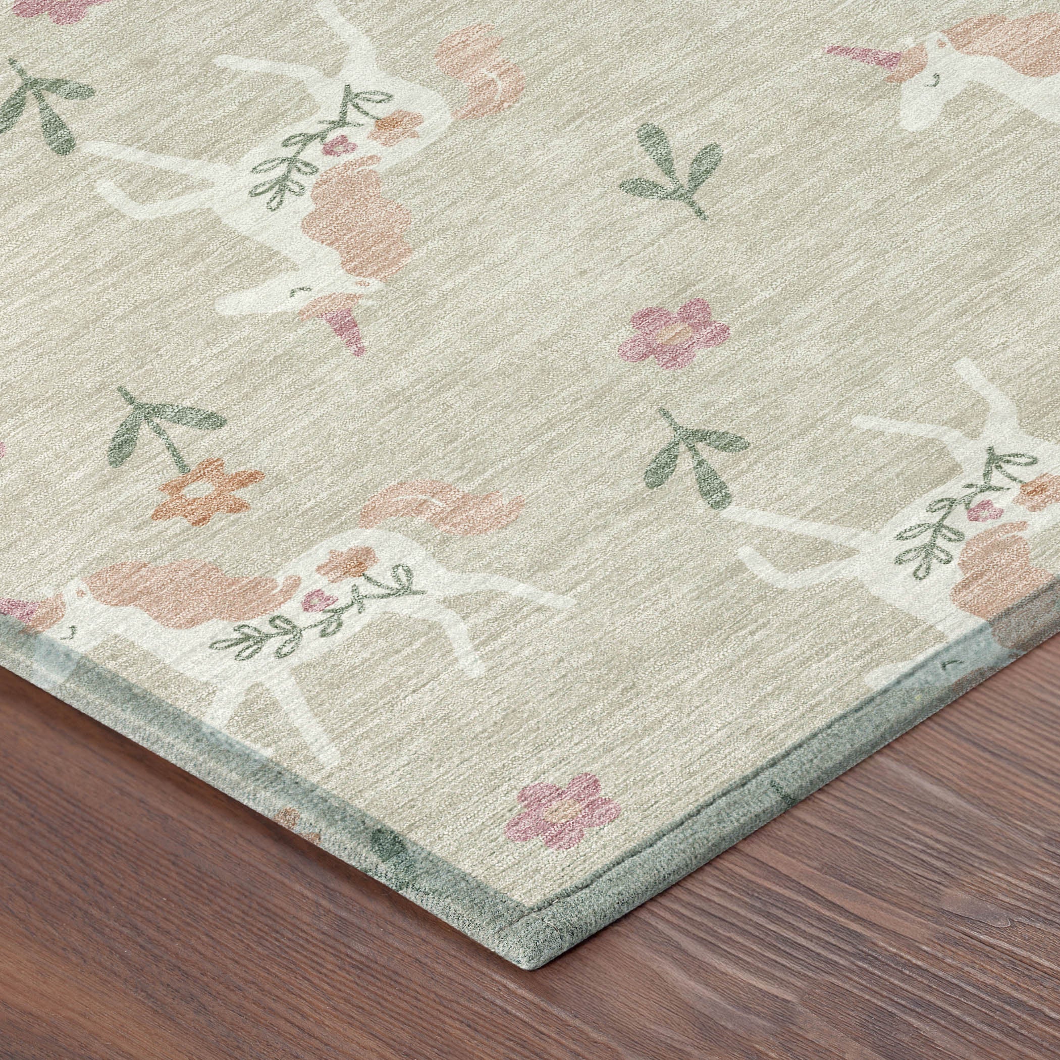 3' X 5' Beige And Gray Floral Washable Indoor Outdoor Area Rug Homeroots Outdoor