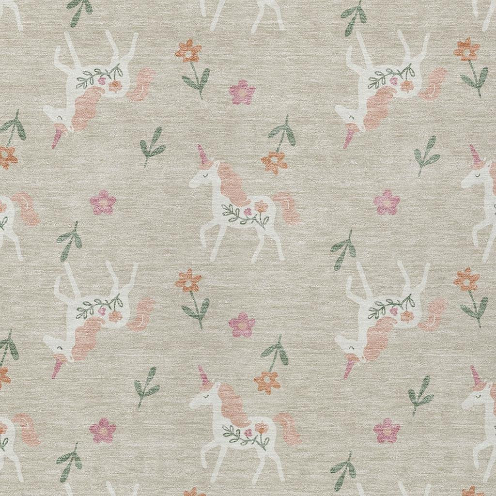 3' X 5' Beige And Gray Floral Washable Indoor Outdoor Area Rug Homeroots Outdoor