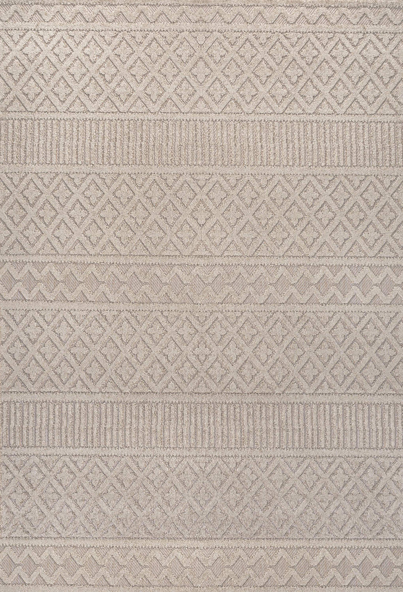 3' X 5' Beige And Gray Trellis Indoor Outdoor Area Rug - GreatEagleInc