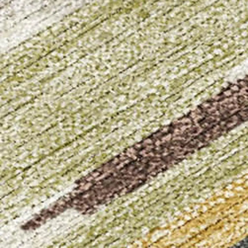 3' X 5' Beige And Green Tribal Washable Indoor Outdoor Area Rug Homeroots Outdoor