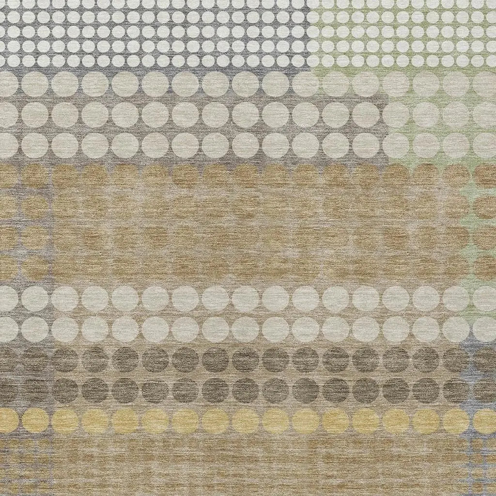 3' X 5' Beige And Ivory Geometric Washable Indoor Outdoor Area Rug Homeroots Outdoor