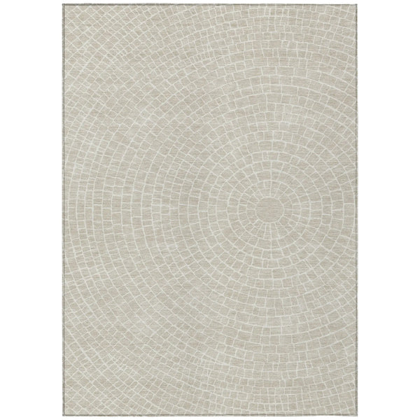 3' X 5' Beige And Ivory Geometric Washable Indoor Outdoor Area Rug Homeroots Outdoor