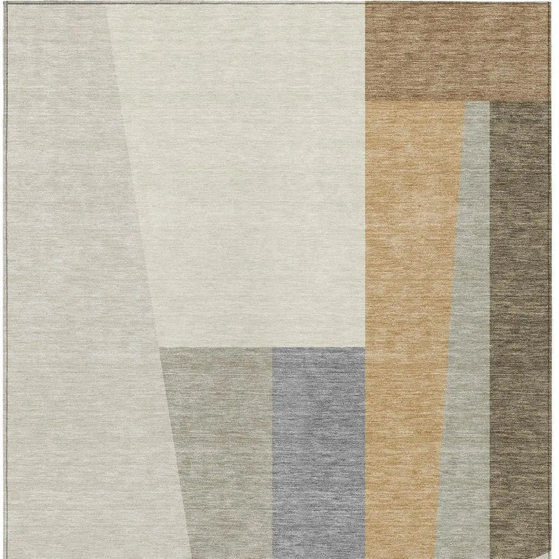 3' X 5' Beige And Ivory Geometric Washable Indoor Outdoor Area Rug Homeroots Outdoor