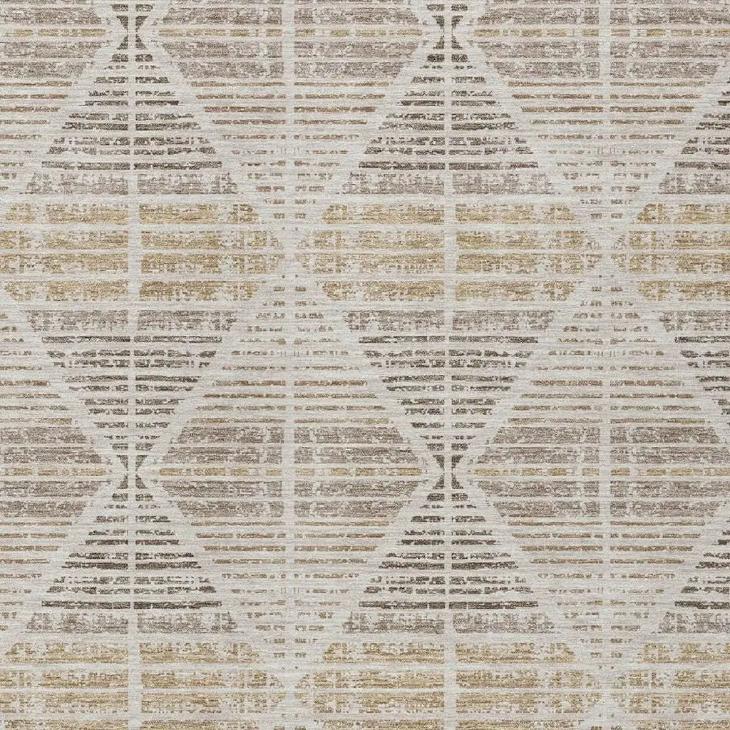 3' X 5' Beige And Ivory Geometric Washable Indoor Outdoor Area Rug Homeroots Outdoor