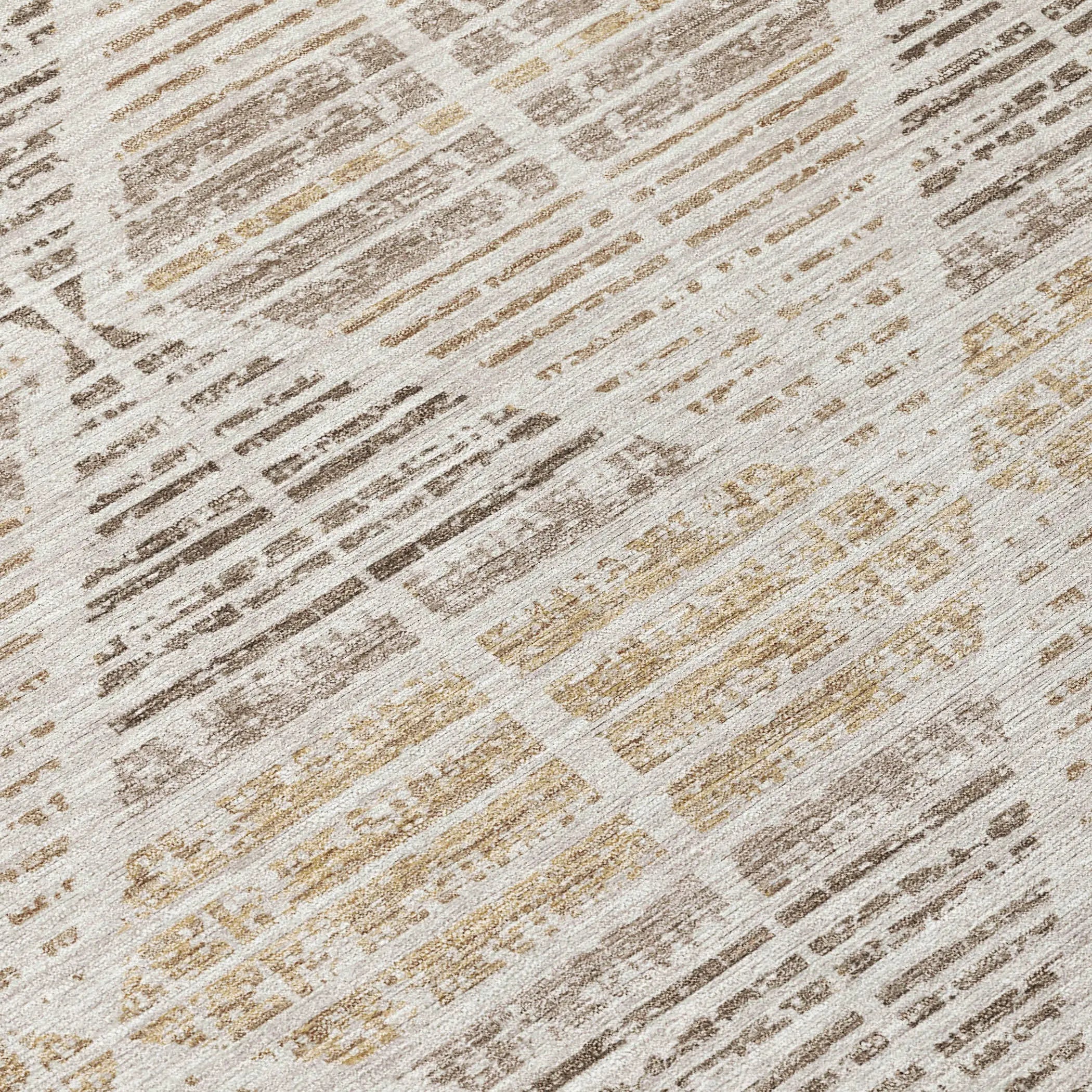 3' X 5' Beige And Ivory Geometric Washable Indoor Outdoor Area Rug Homeroots Outdoor