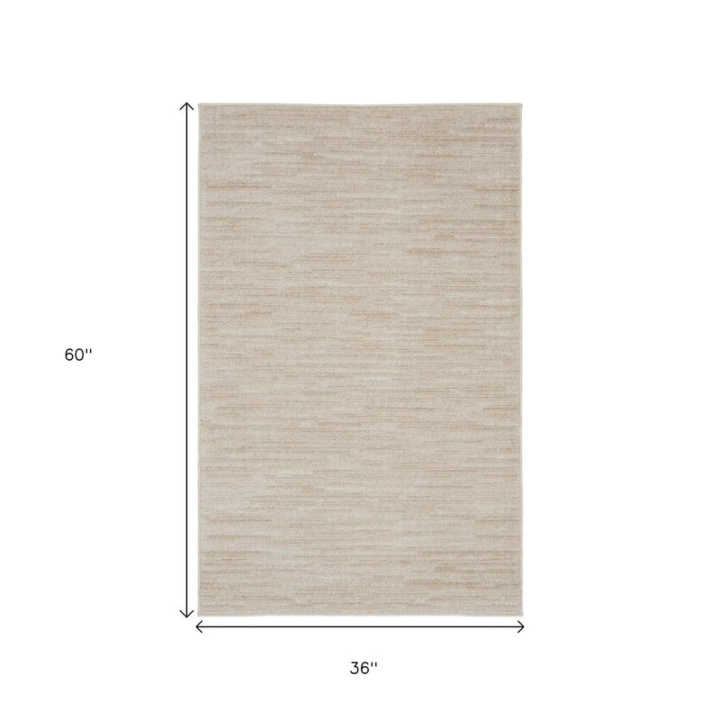 3' X 5' Beige And Ivory Indoor Outdoor Area Rug - GreatEagleInc