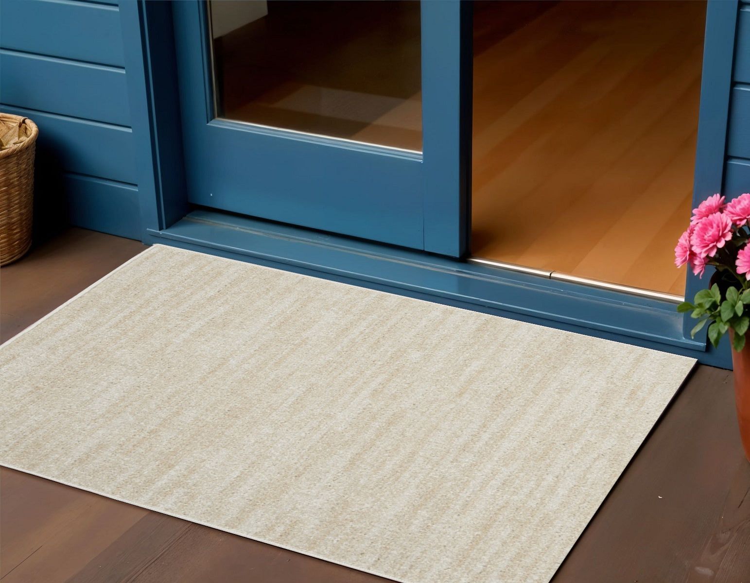 3' X 5' Beige And Ivory Indoor Outdoor Area Rug - GreatEagleInc