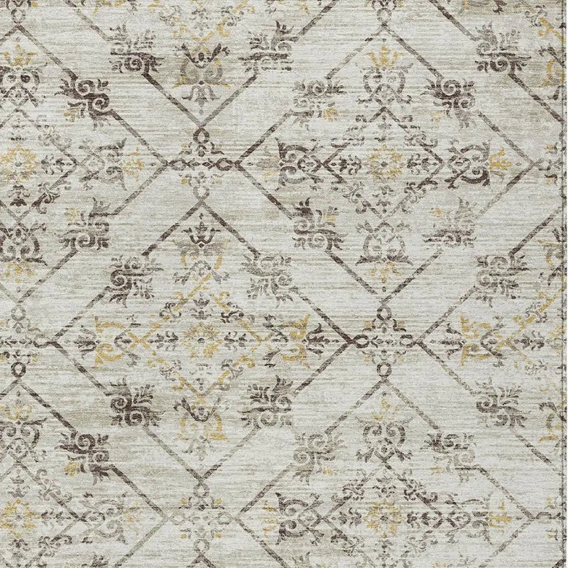 3' X 5' Beige And Sky Blue Geometric Washable Indoor Outdoor Area Rug Homeroots Outdoor