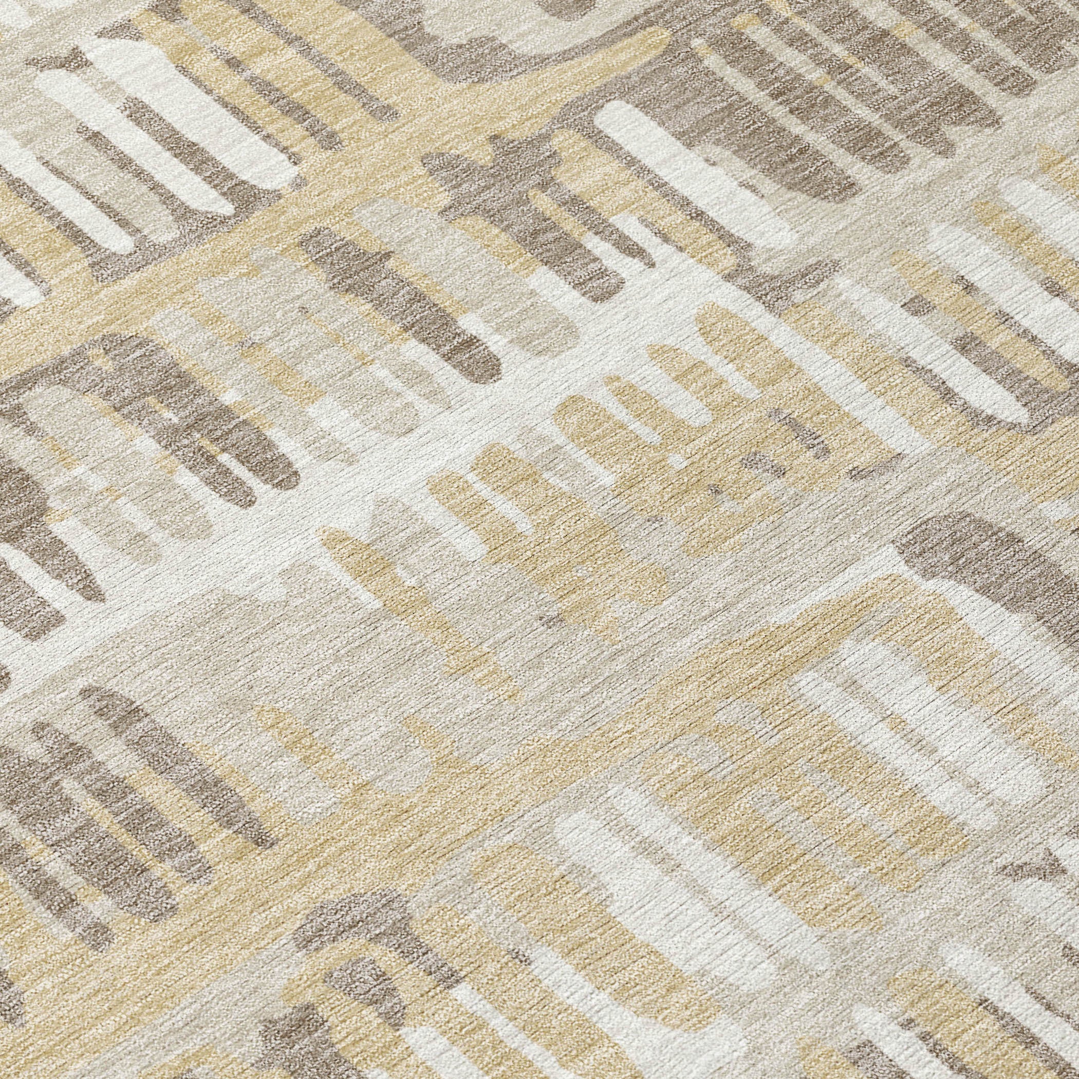 3' X 5' Beige And Taupe Abstract Washable Indoor Outdoor Area Rug Homeroots Outdoor