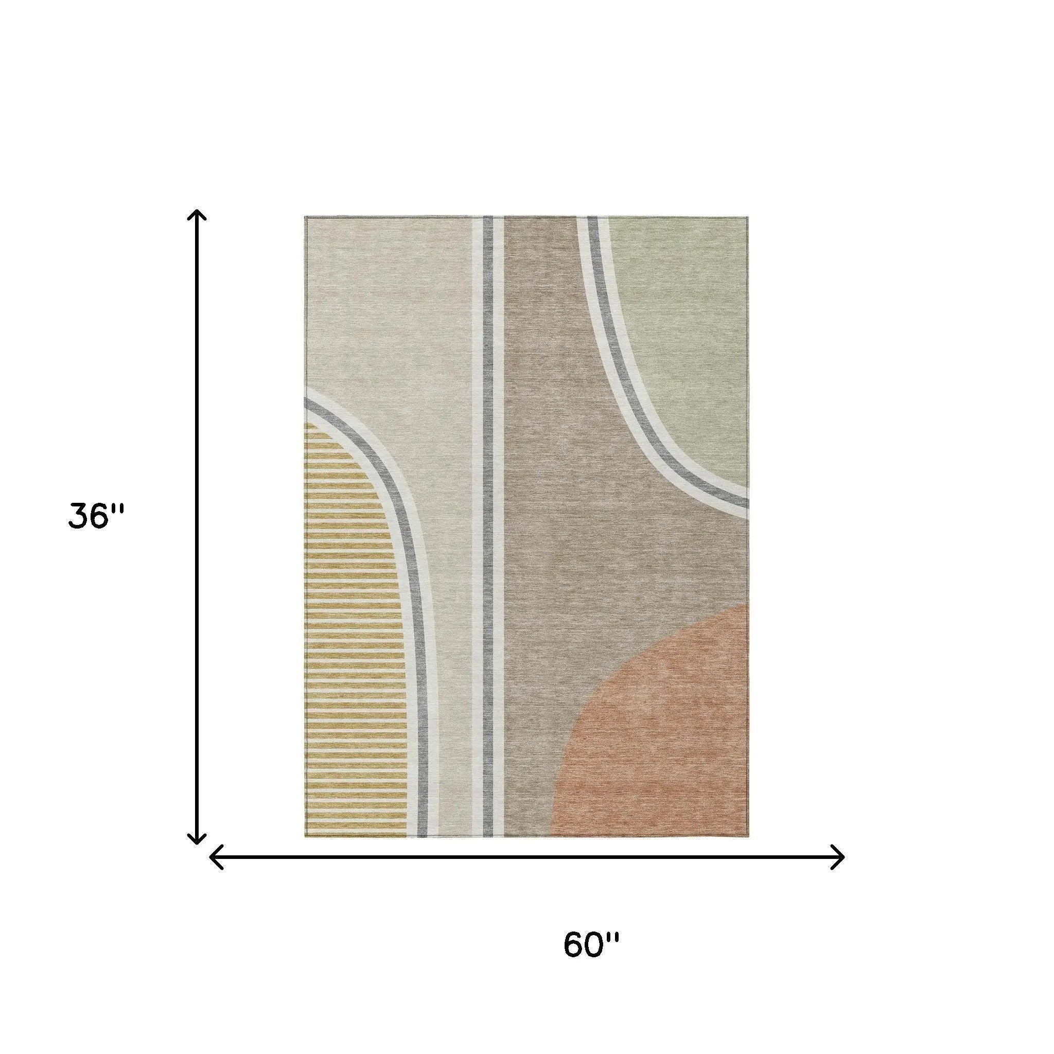 3' X 5' Beige And Taupe Geometric Washable Indoor Outdoor Area Rug Homeroots Outdoor