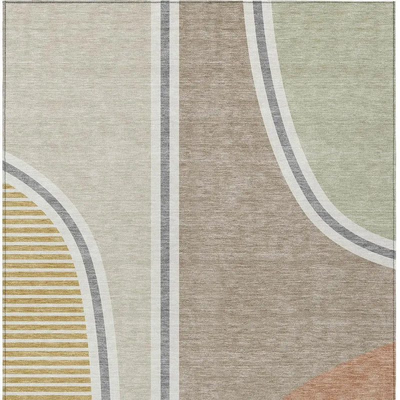 3' X 5' Beige And Taupe Geometric Washable Indoor Outdoor Area Rug Homeroots Outdoor