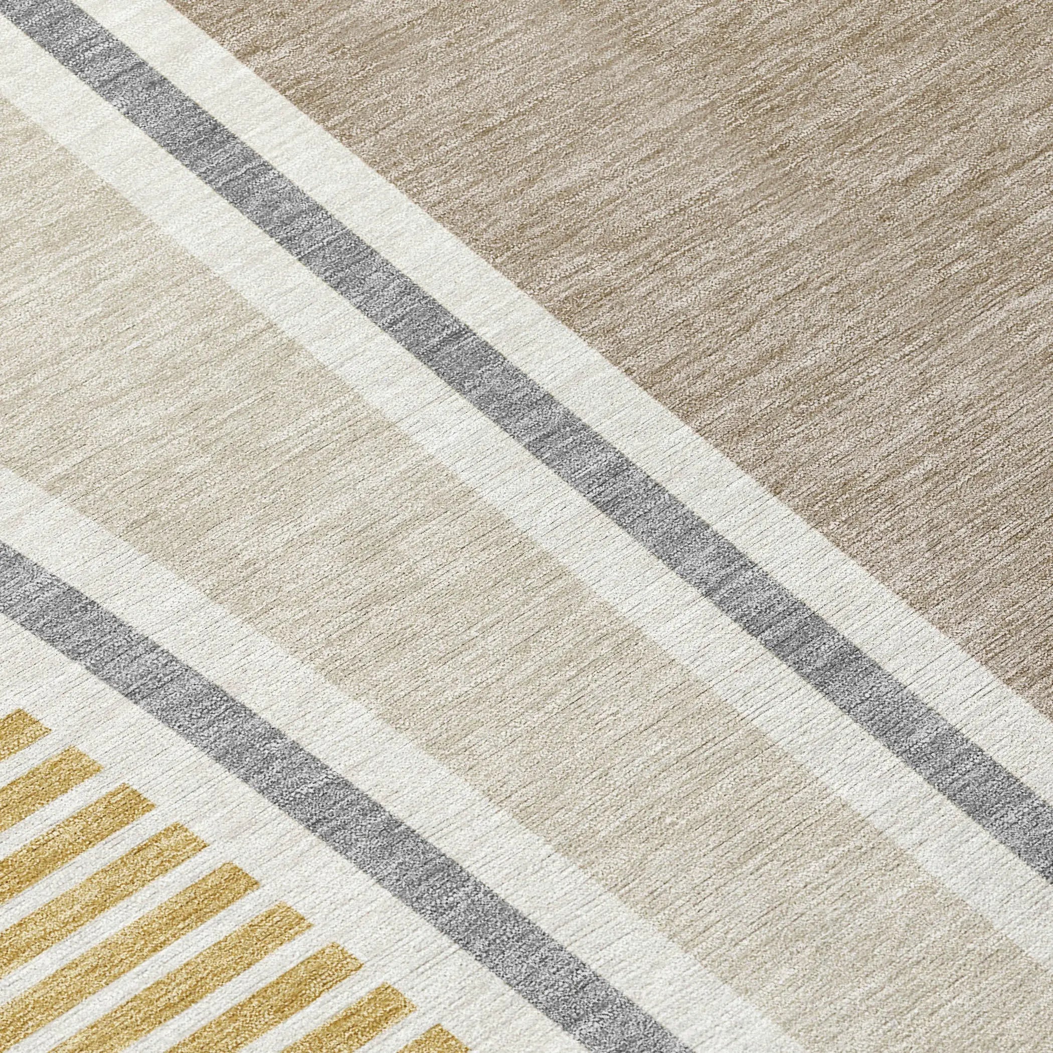 3' X 5' Beige And Taupe Geometric Washable Indoor Outdoor Area Rug Homeroots Outdoor