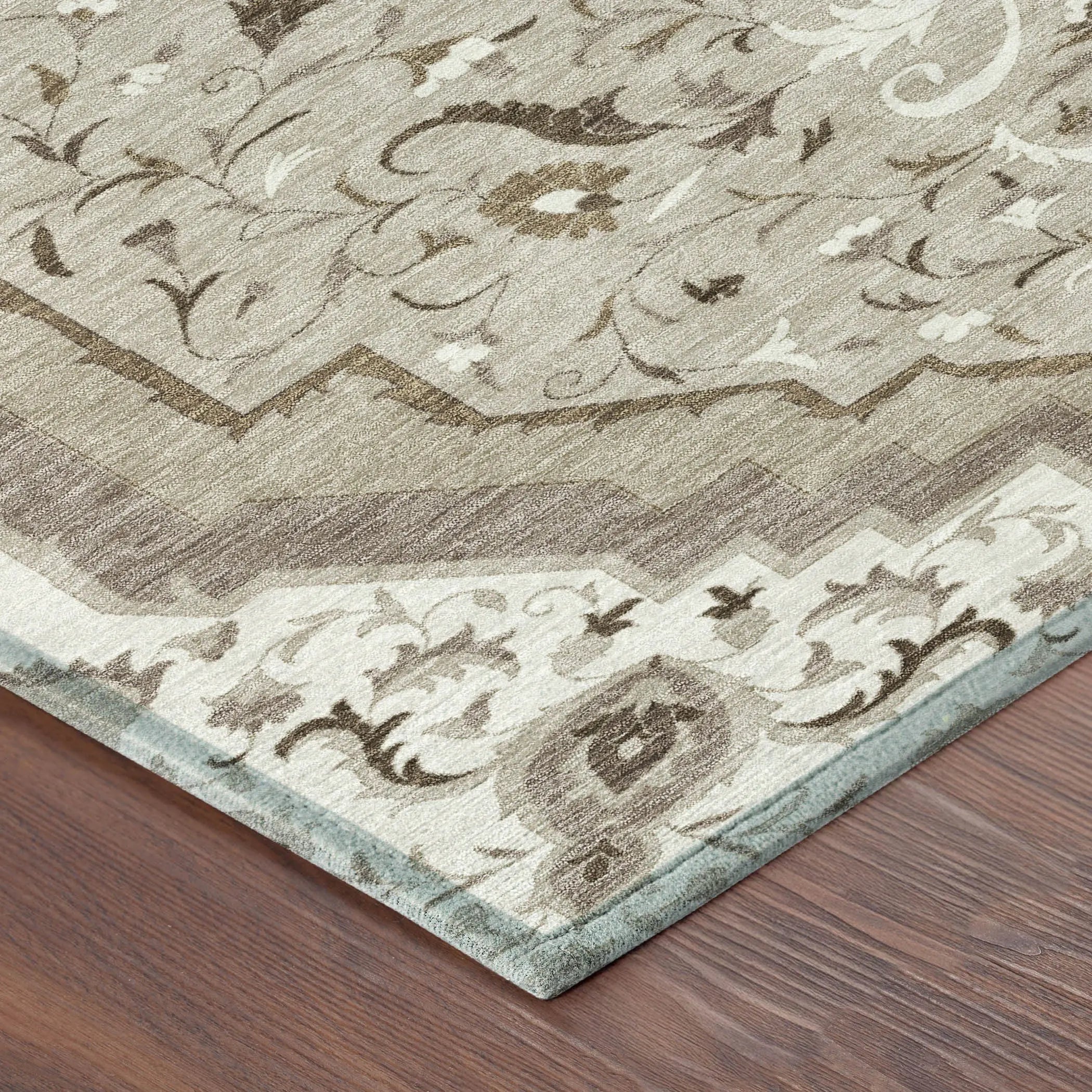 3' X 5' Beige And Taupe Medallion Washable Indoor Outdoor Area Rug Homeroots Outdoor