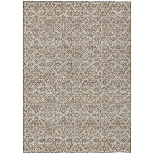 3' X 5' Beige And Taupe Oriental Washable Indoor Outdoor Area Rug Homeroots Outdoor