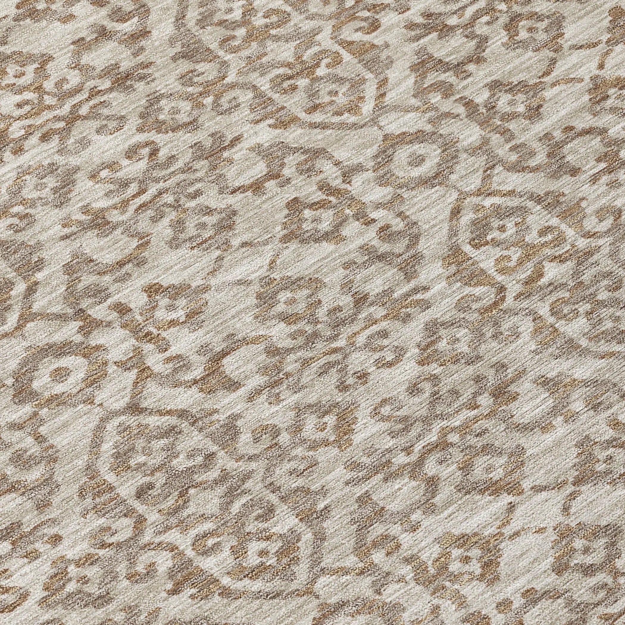 3' X 5' Beige And Taupe Oriental Washable Indoor Outdoor Area Rug Homeroots Outdoor