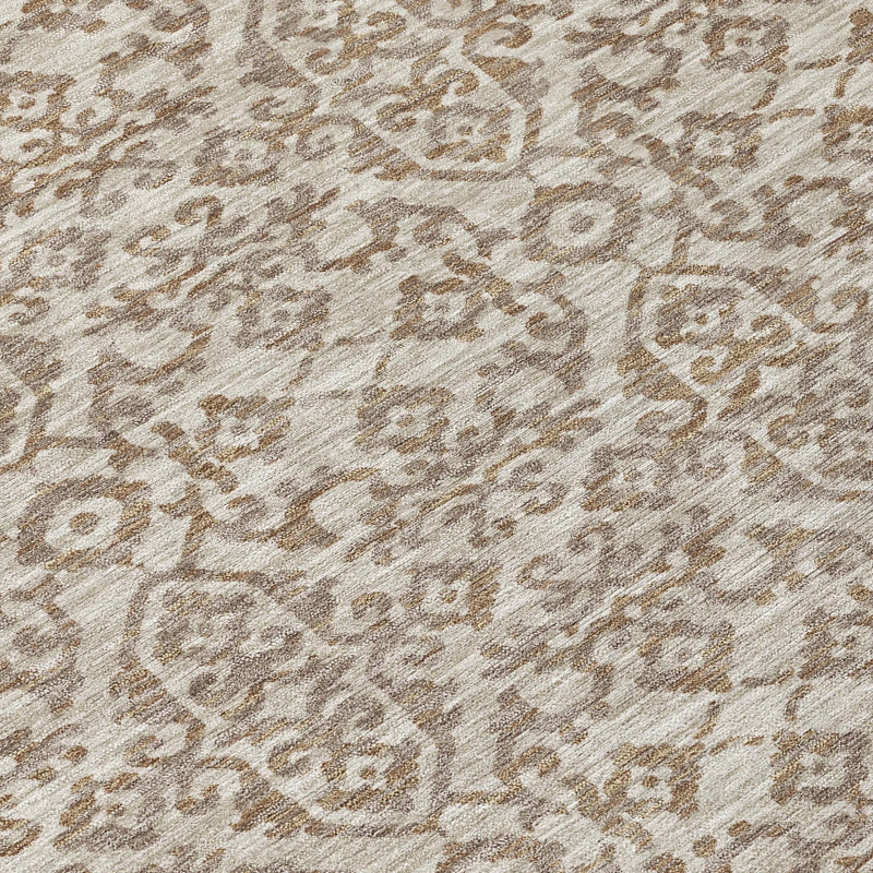 3' X 5' Beige And Taupe Oriental Washable Indoor Outdoor Area Rug Homeroots Outdoor
