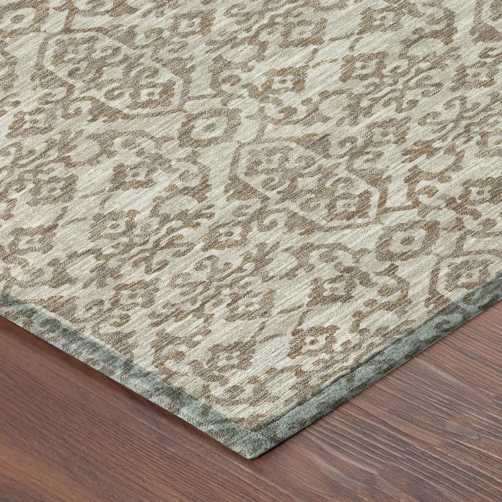 3' X 5' Beige And Taupe Oriental Washable Indoor Outdoor Area Rug Homeroots Outdoor
