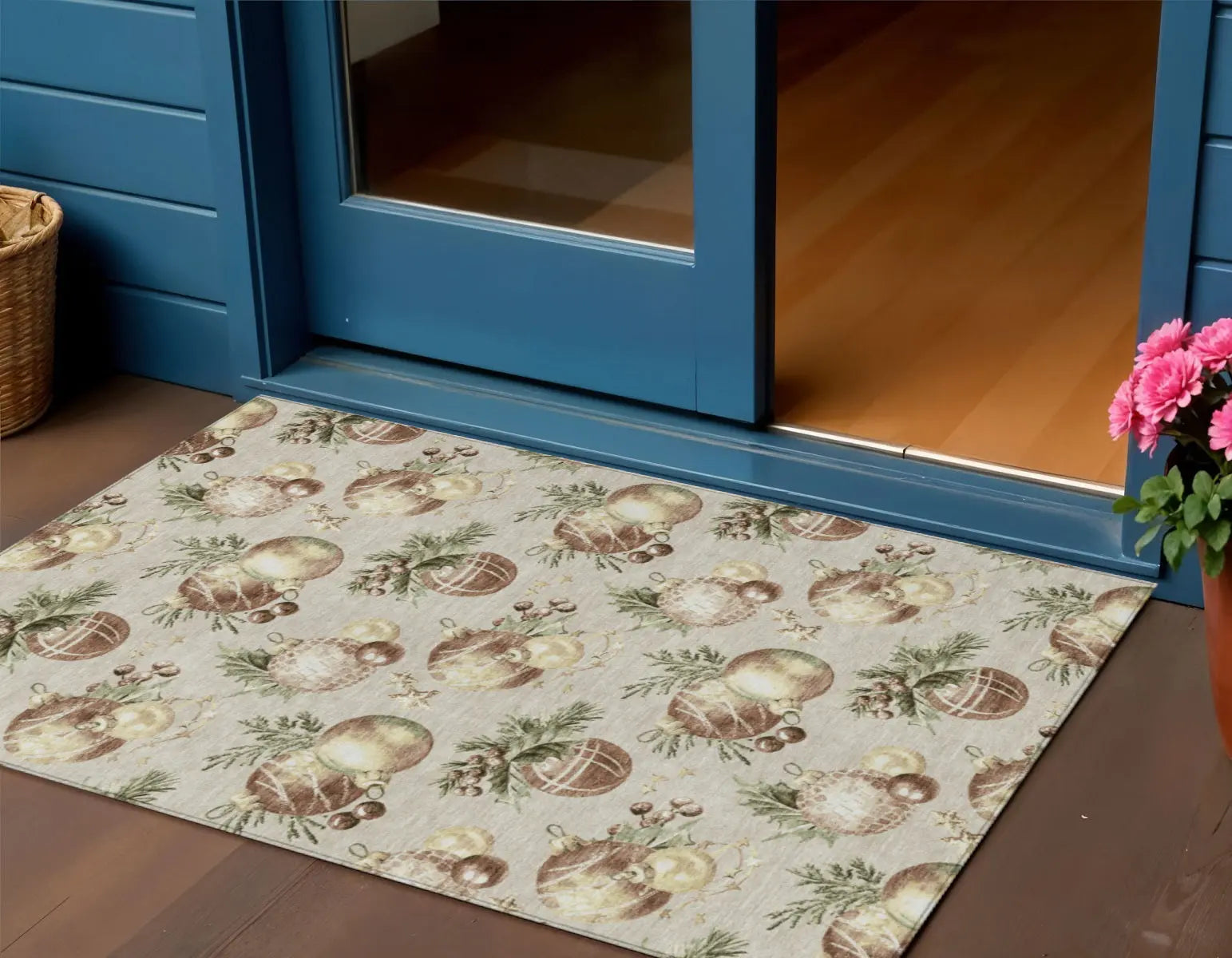 3' X 5' Beige Brown And Ivory Stars Washable Indoor Outdoor Area Rug Homeroots Outdoor