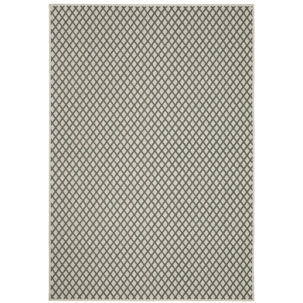 3' X 5' Beige Geometric Stain Resistant Indoor Outdoor Area Rug Homeroots Outdoor