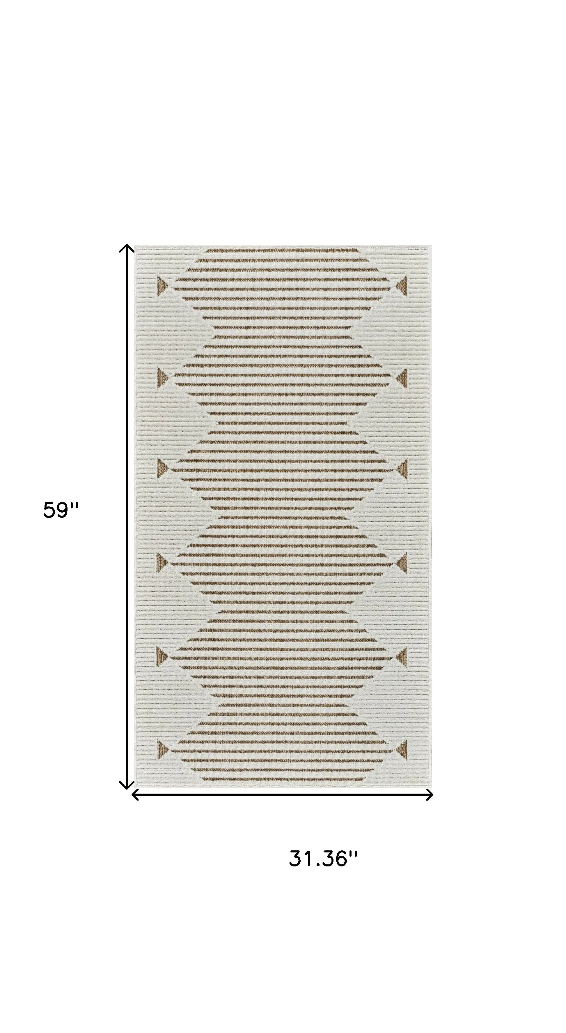 3' X 5' Beige and Brown Geometric Distressed Indoor Outdoor Area Rug Homeroots Outdoor