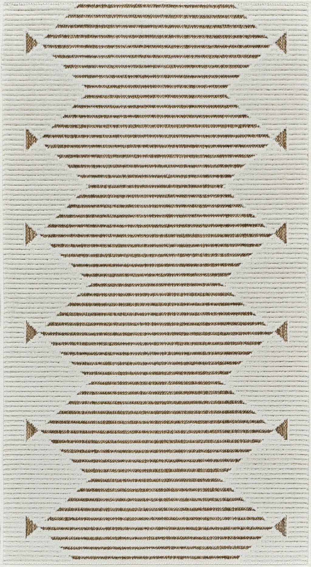 3' X 5' Beige and Brown Geometric Distressed Indoor Outdoor Area Rug Homeroots Outdoor