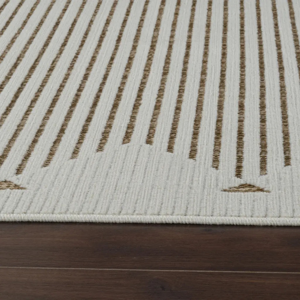 3' X 5' Beige and Brown Geometric Distressed Indoor Outdoor Area Rug Homeroots Outdoor