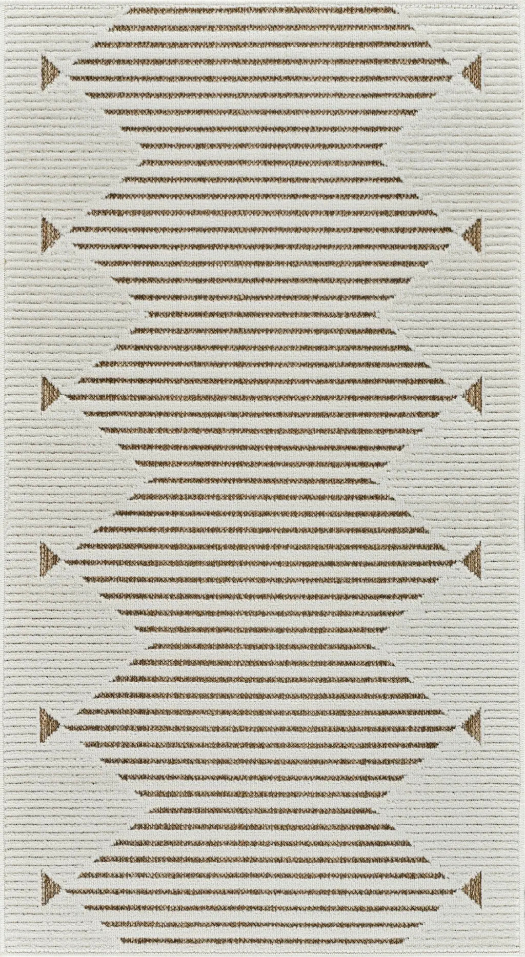 3' X 5' Beige and Brown Geometric Distressed Indoor Outdoor Area Rug Homeroots Outdoor
