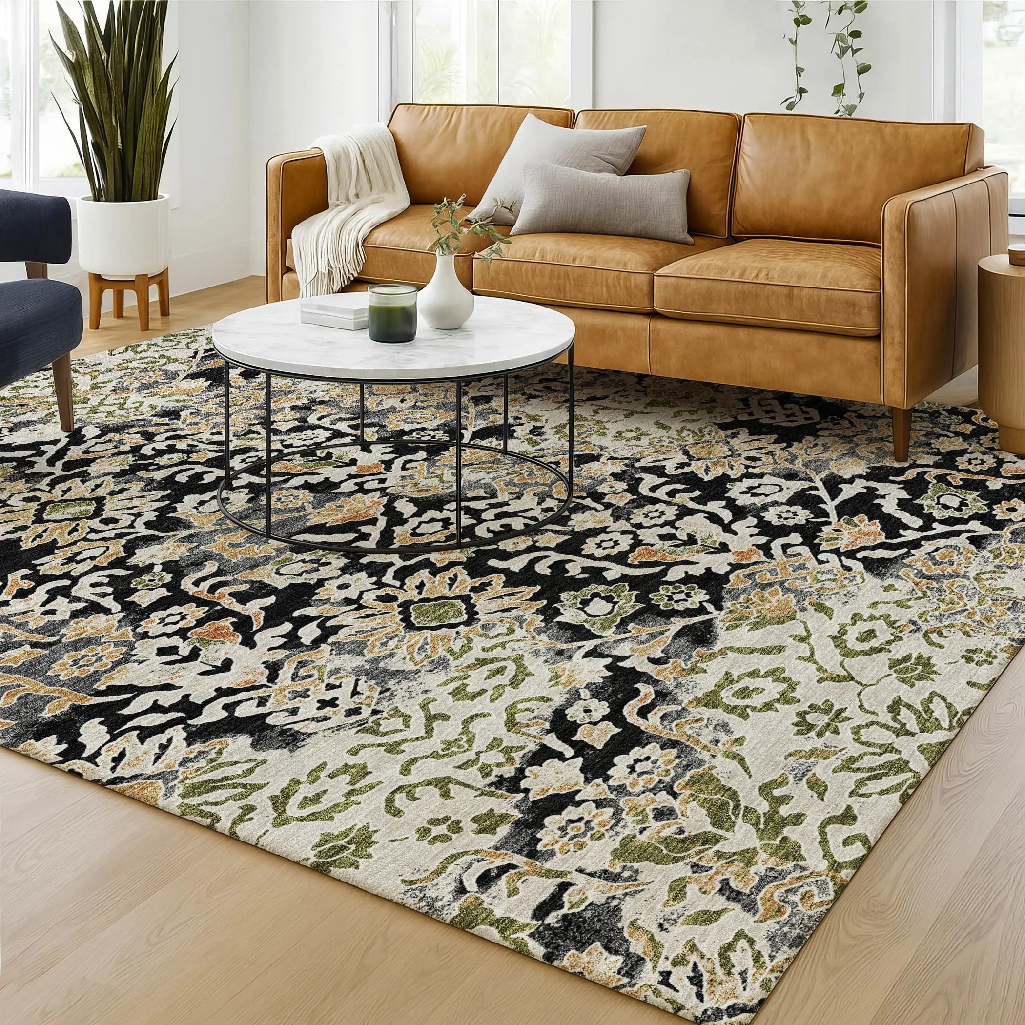 3' X 5' Black And Beige Geometric Washable Indoor Outdoor Area Rug Homeroots Outdoor