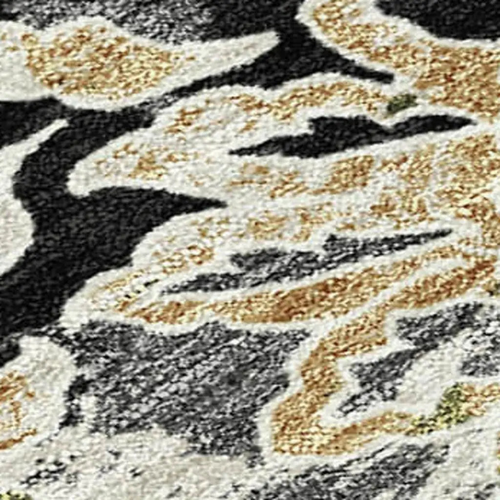 3' X 5' Black And Beige Geometric Washable Indoor Outdoor Area Rug Homeroots Outdoor