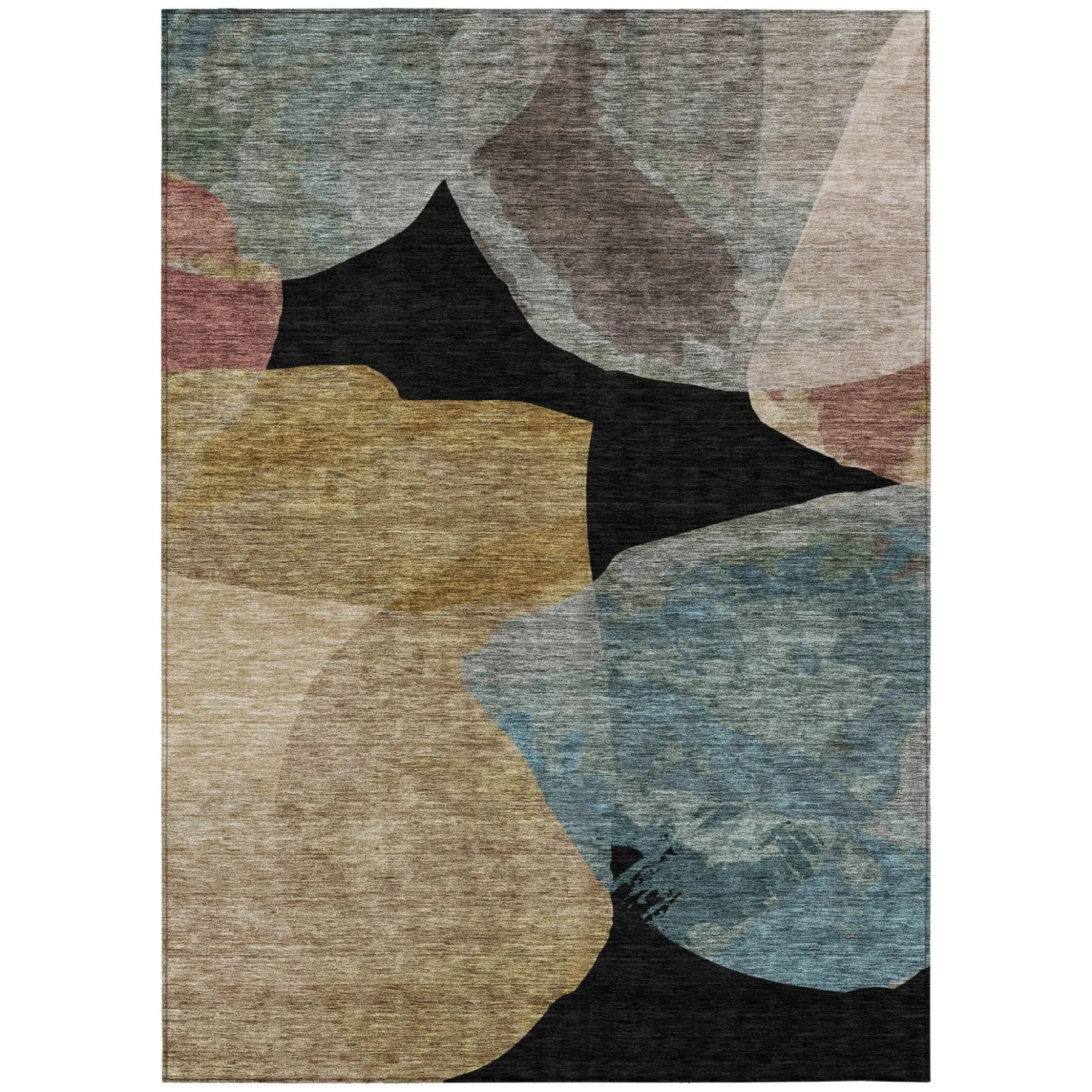 3' X 5' Black And Brown Abstract Washable Indoor Outdoor Area Rug Homeroots Outdoor