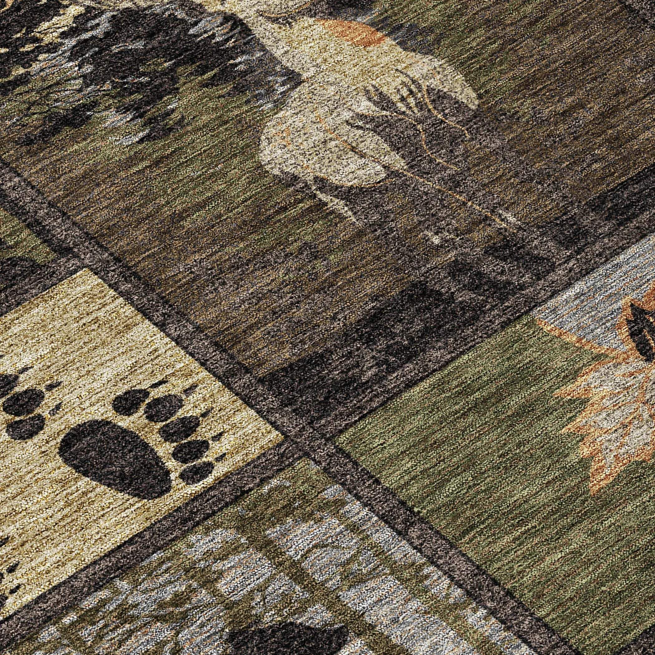 3' X 5' Black And Brown Bear Washable Indoor Outdoor Area Rug Homeroots Outdoor