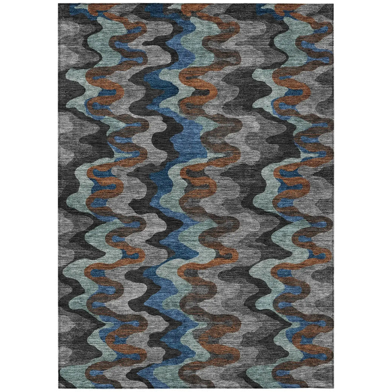 3' X 5' Black And Charcoal Abstract Washable Indoor Outdoor Area Rug Homeroots Outdoor