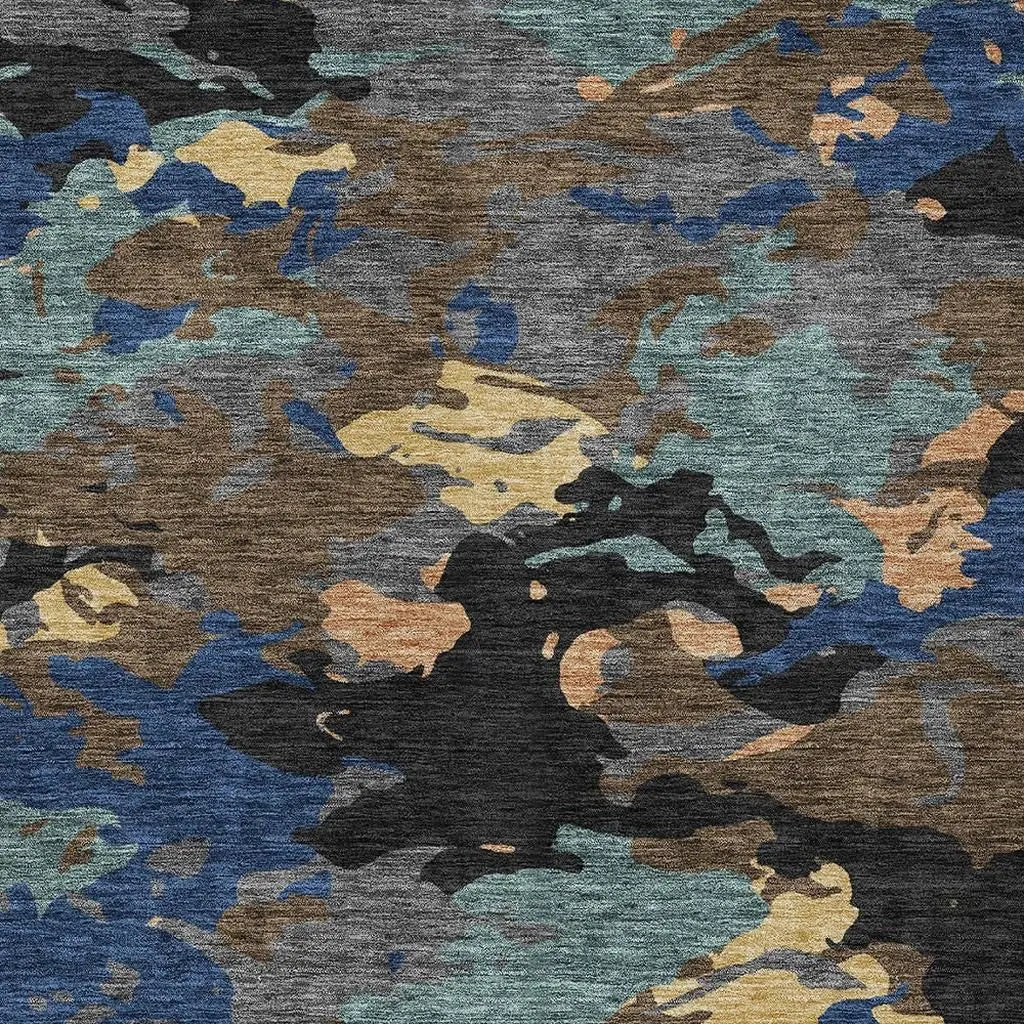 3' X 5' Black And Charcoal Abstract Washable Indoor Outdoor Area Rug Homeroots Outdoor
