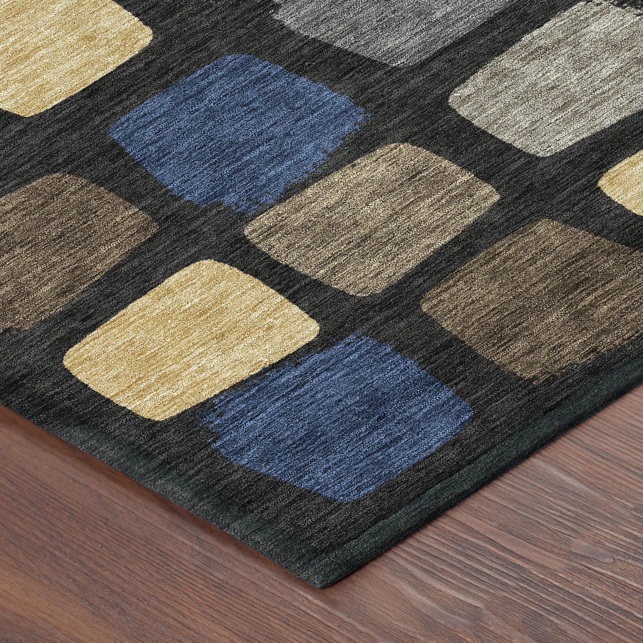 3' X 5' Black And Charcoal Geometric Washable Indoor Outdoor Area Rug Homeroots Outdoor