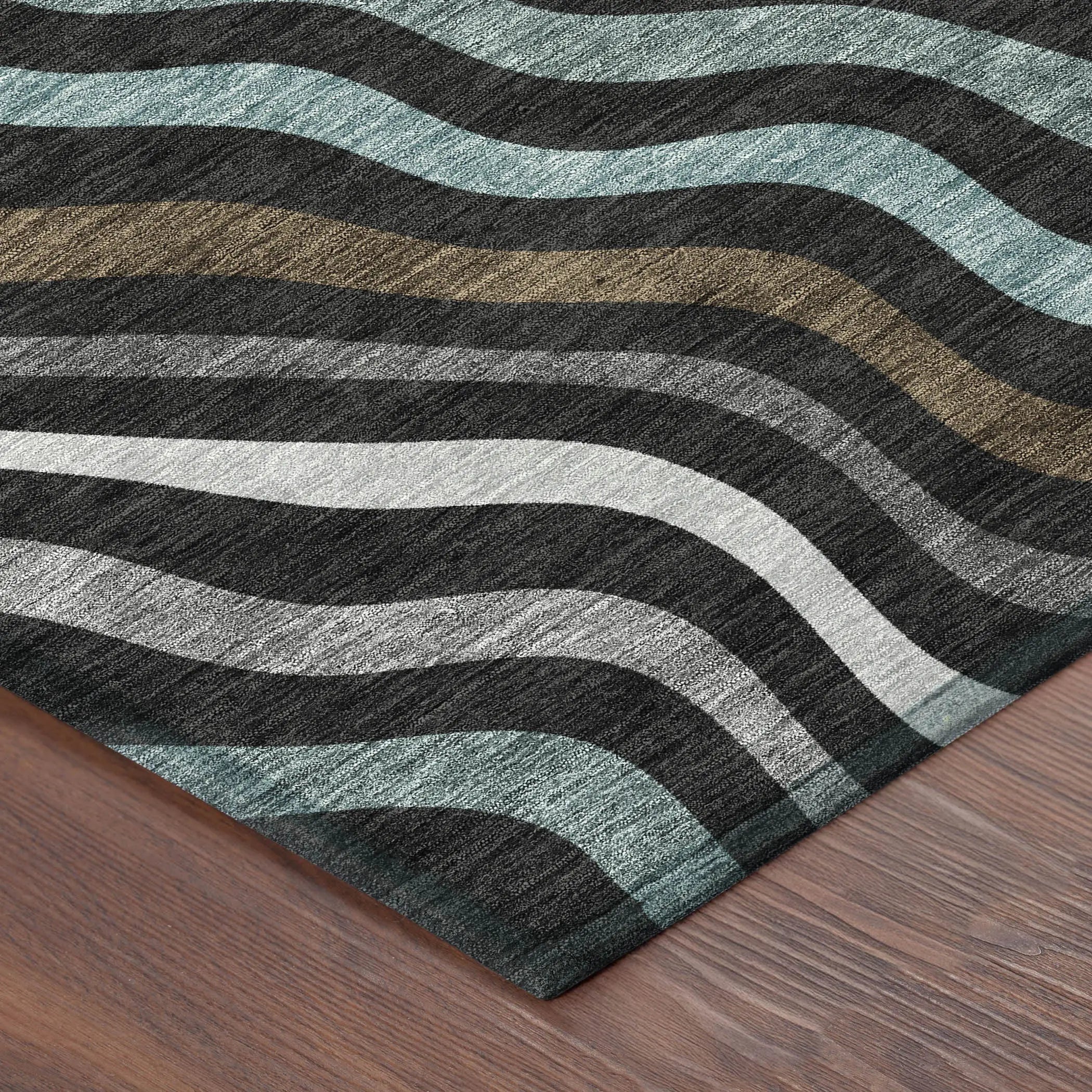 3' X 5' Black And Chocolate Abstract Washable Indoor Outdoor Area Rug Homeroots Outdoor