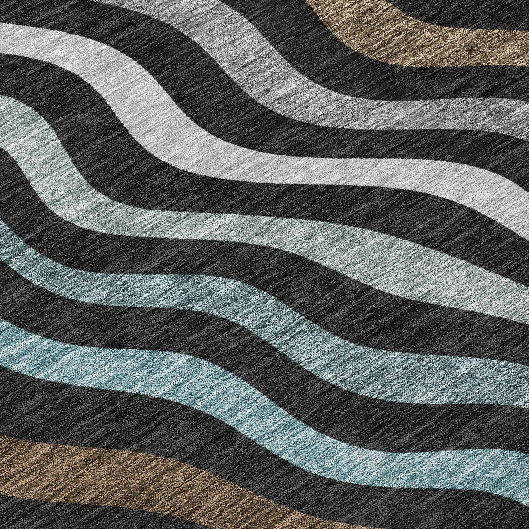 3' X 5' Black And Chocolate Abstract Washable Indoor Outdoor Area Rug Homeroots Outdoor