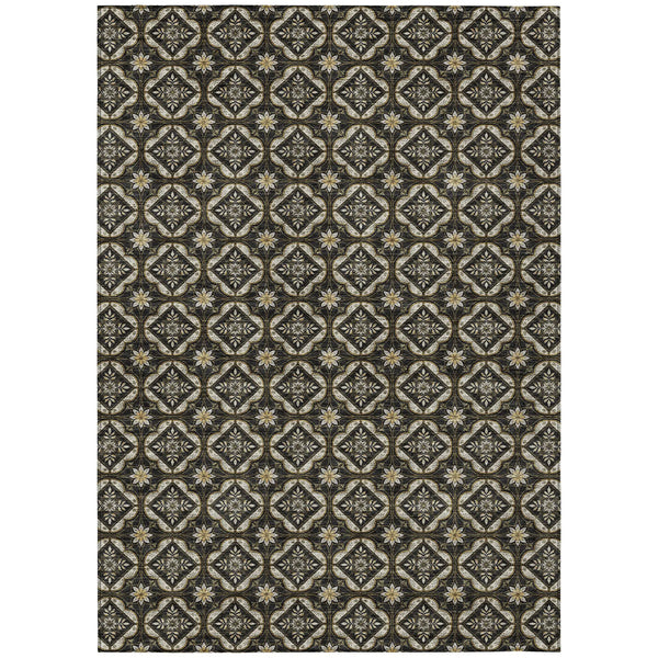 3' X 5' Black And Coffee Geometric Washable Indoor Outdoor Area Rug Homeroots Outdoor