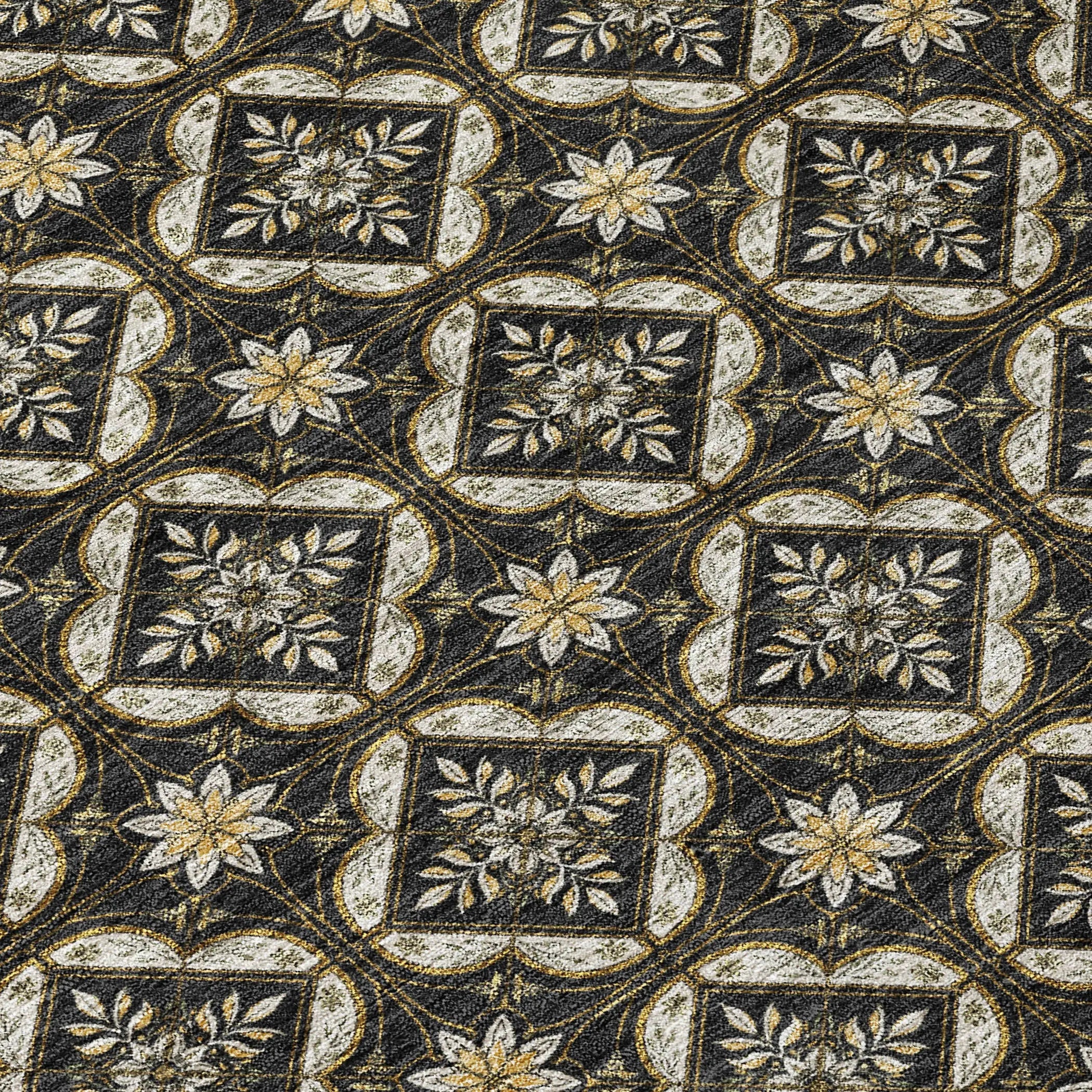 3' X 5' Black And Coffee Geometric Washable Indoor Outdoor Area Rug Homeroots Outdoor